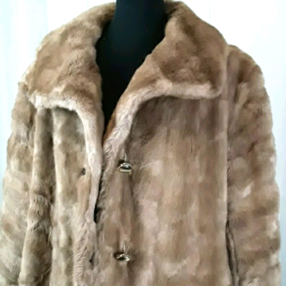 VTG Sterling stall sz 12 lined mink fur brown coat - Picture 2 of 8